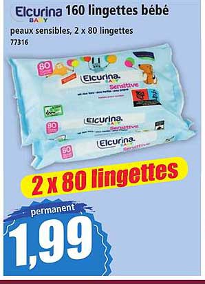 Elcurina 160 lingettes bébé