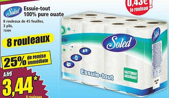 Essuie-tout 100% pure ouate