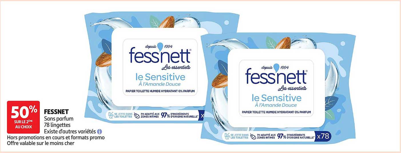 FESSNET Sans parfum 78 lingettes Existe d'autres variétés