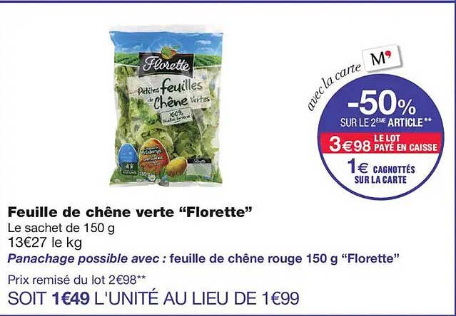 Feuille de chêne verte “Florette”