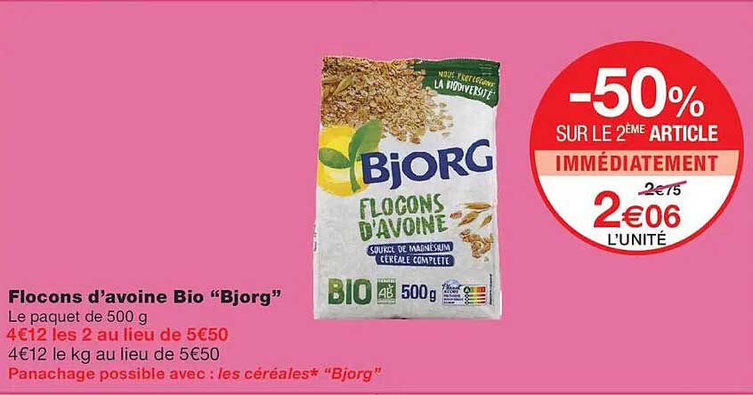 Flocons d’avoine Bio “Bjorg”