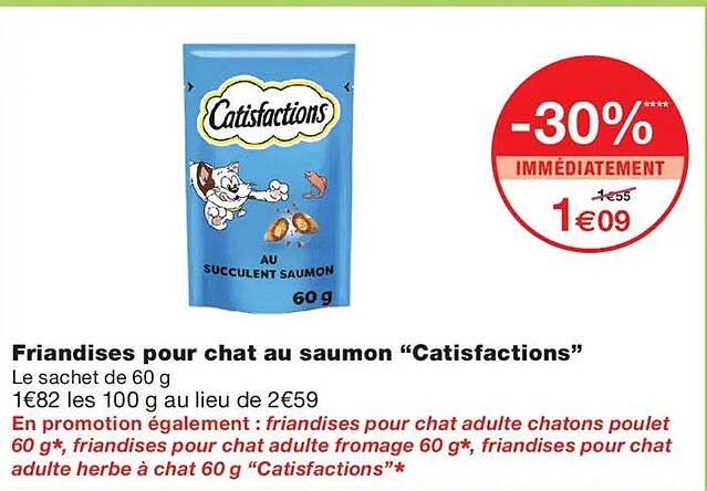 Friandises pour chat au saumon “Catisfactions”