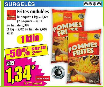 Frites ondulées