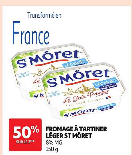 FROMAGE À TARTINER LÉGER ST MÔRET 8% MG 150 g