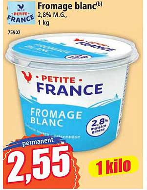 Fromage blanc(b) 2,8% M.G., 1 kg