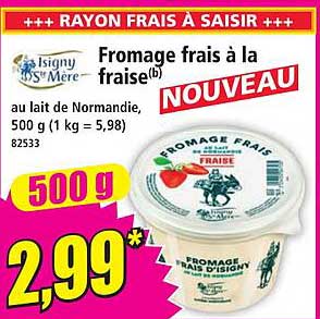 Fromage frais à la fraise(b) NOUVEAU