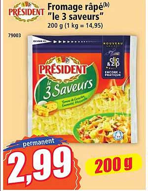 Fromage râpé(b) "le 3 saveurs"