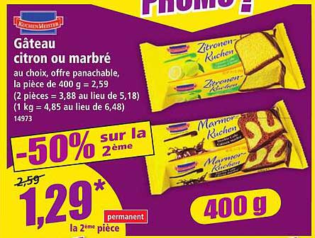 Gâteau citron ou marbré