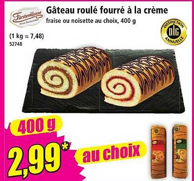 Gâteau roulé fourré à la crème