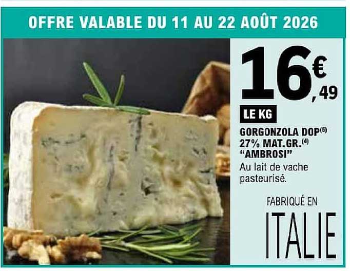GORGONZOLA DOP(5) 27% MAT.GR.(4) “AMBROSI”