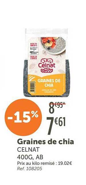 Graines de chia CELNAT 400G, AB