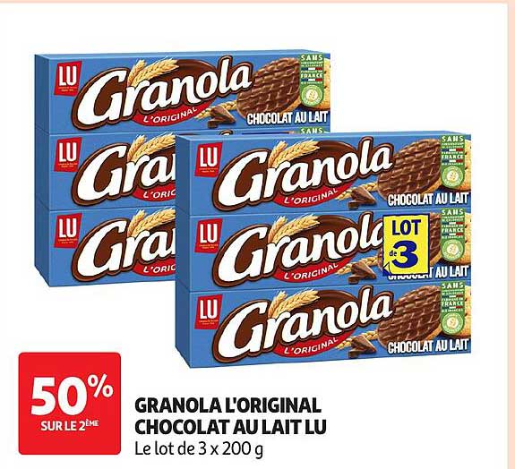 GRANOLA L'ORIGINAL CHOCOLAT AU LAIT LU