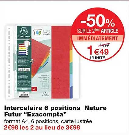 Intercalaire 6 positions Nature Futur “Exacompta”