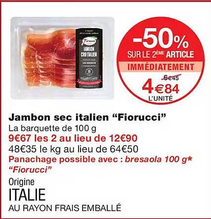 Jambon sec italien “Fiorucci”