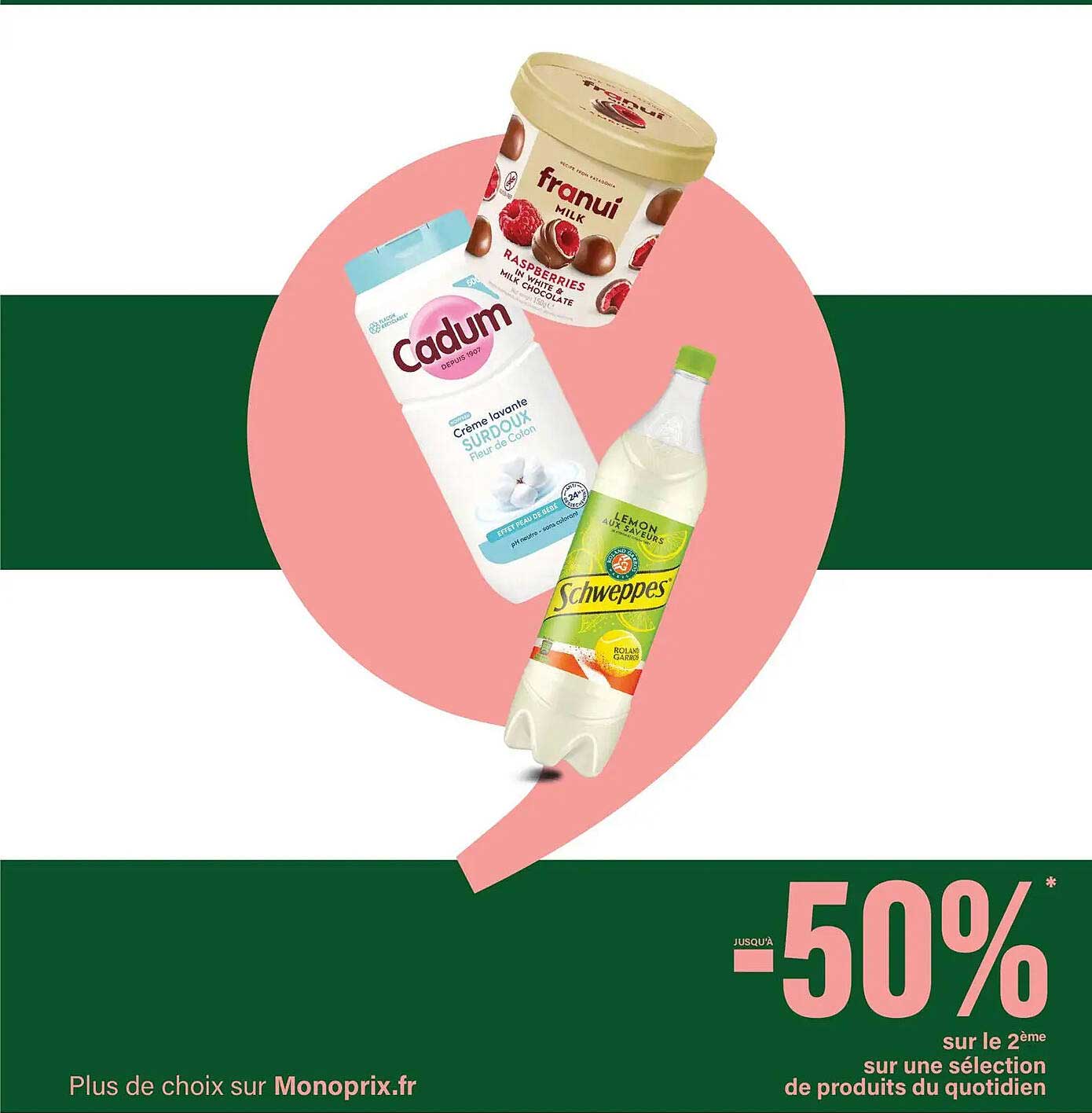 Jusqu'à -50% sur le 2ème sur une sélection de produits du quotidien