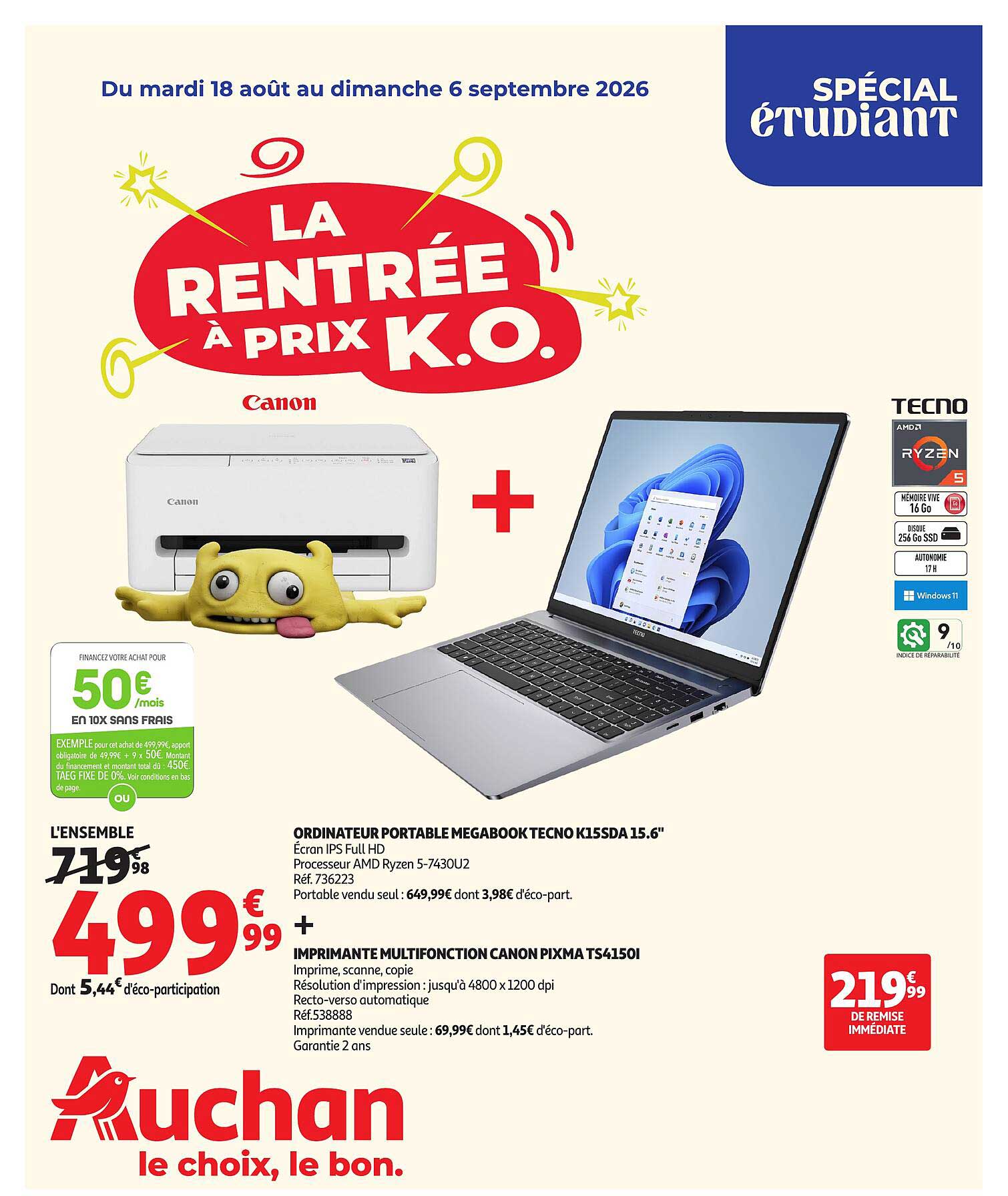 LA RENTRÉE À PRIX K.O.
