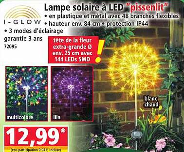 Lampe solaire à LED "pissenlit"