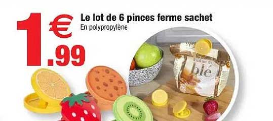 Le lot de 6 pinces ferme sachet