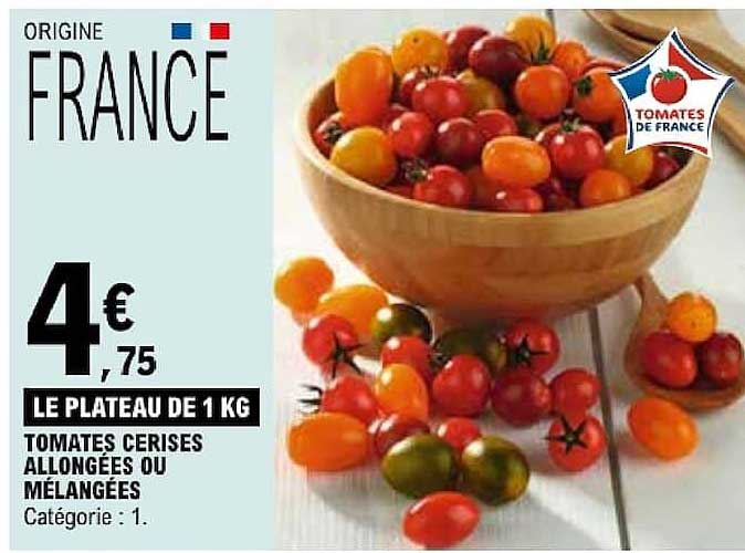 LE PLATEAU DE 1 KG TOMATES CERISES ALLONGÉES OU MÉLANGÉES