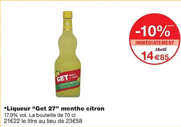 Liqueur “Get 27” menthe citron