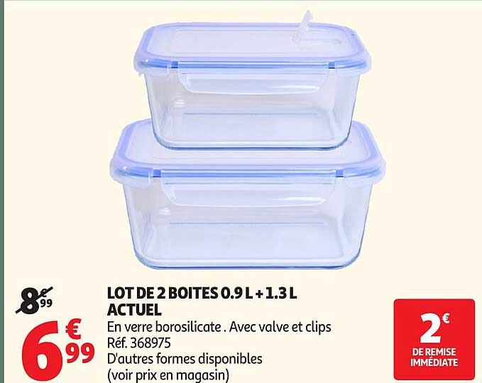 LOT DE 2 BOITES 0.9L + 1.3L ACTUEL