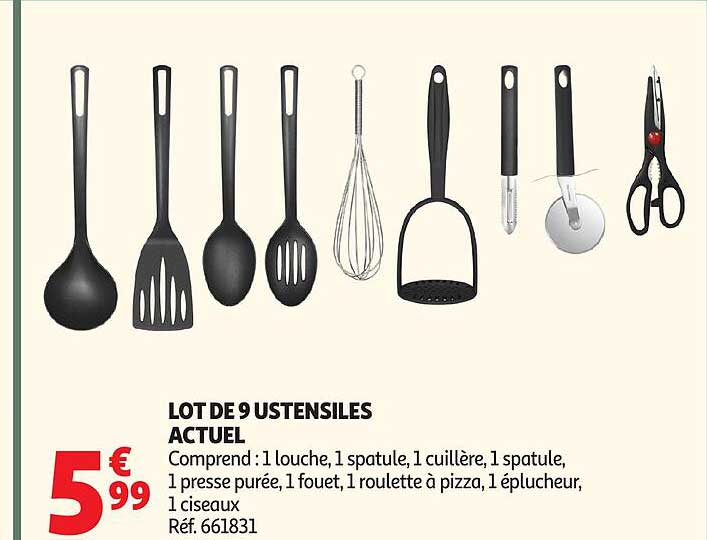 LOT DE 9 USTENSILES ACTUEL