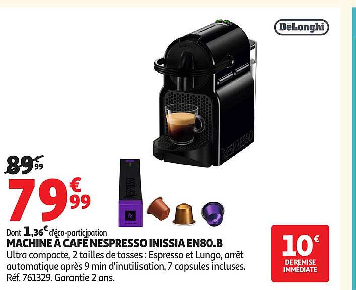 MACHINE À CAFÉ NESPRESSO INISSIA EN80.B