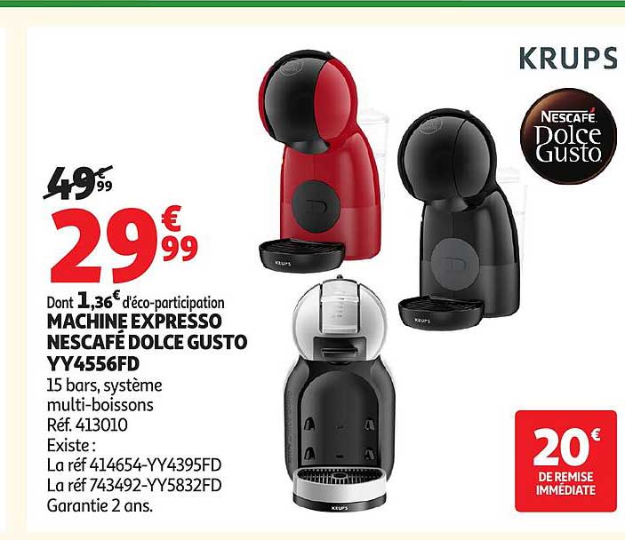 MACHINE EXPRESSO NESCAFÉ DOLCE GUSTO YY4556FD