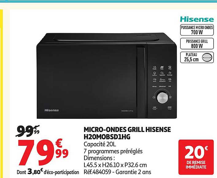 MICRO-ONDES GRILL HISENSE H20MOBSD1HG