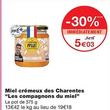 Miel crémeux des Charentes “Les compagnons du miel”