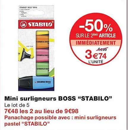 Mini surligneurs BOSS “STABILO”