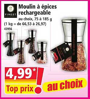 Moulin à épices rechargeable