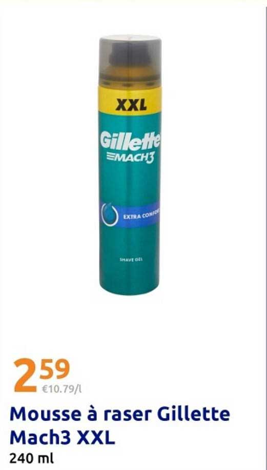 Mousse à raser Gillette Mach3 XXL