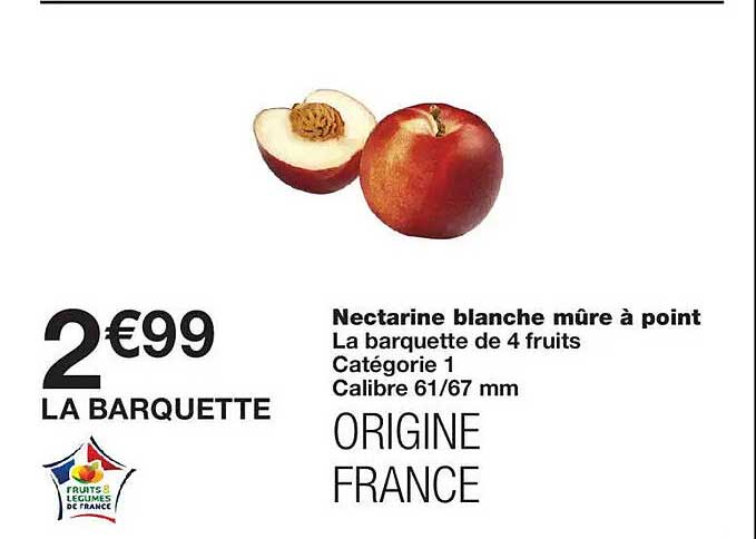 Nectarine blanche mûre à point