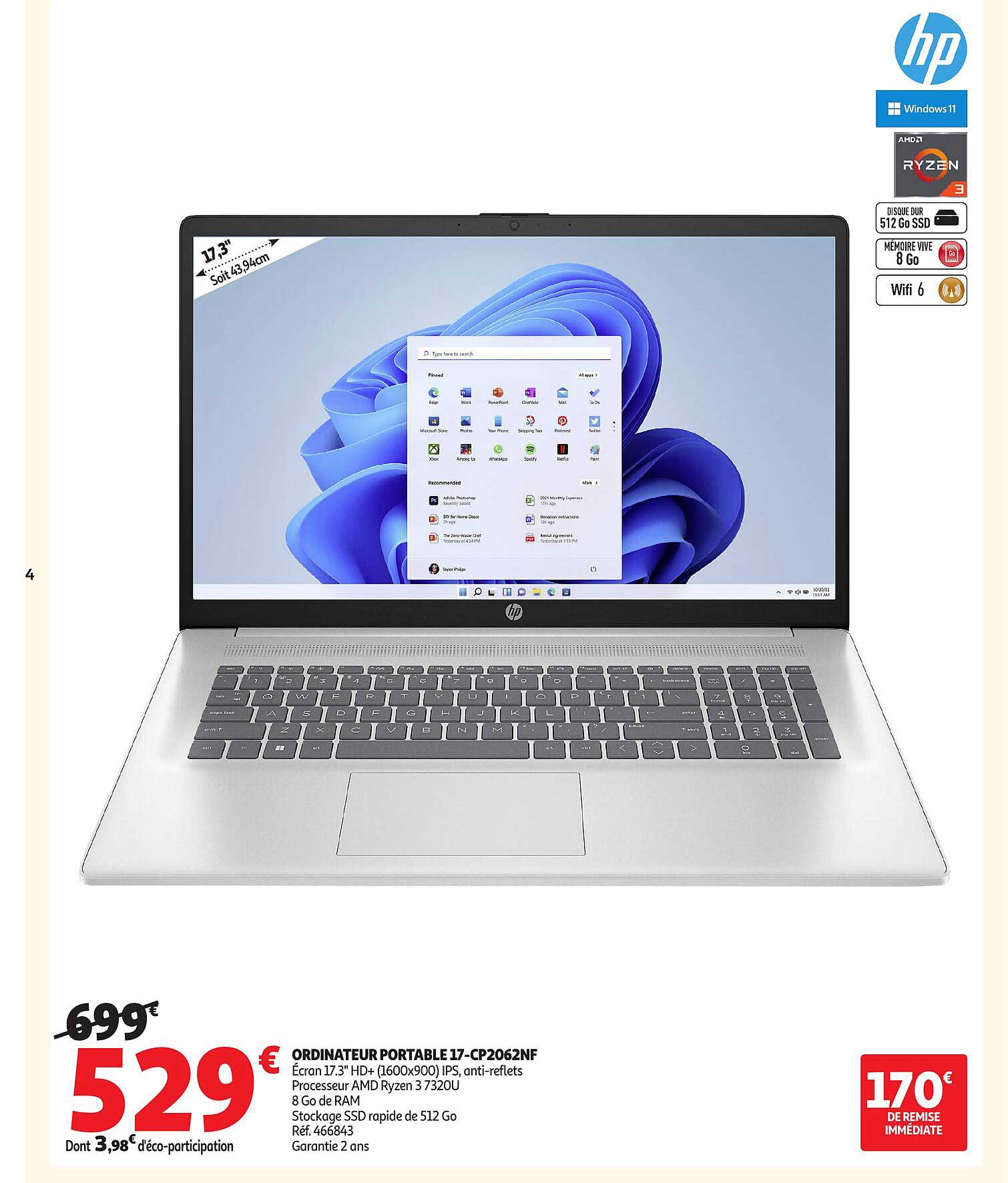 ORDINATEUR PORTABLE 17-CP2062NF