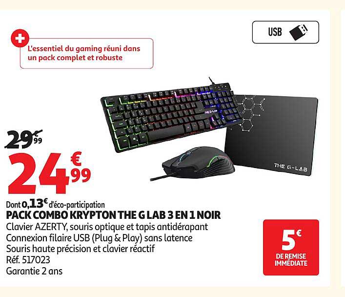 PACK COMBO KRYPTON THE G-LAB 3 EN 1 NOIR