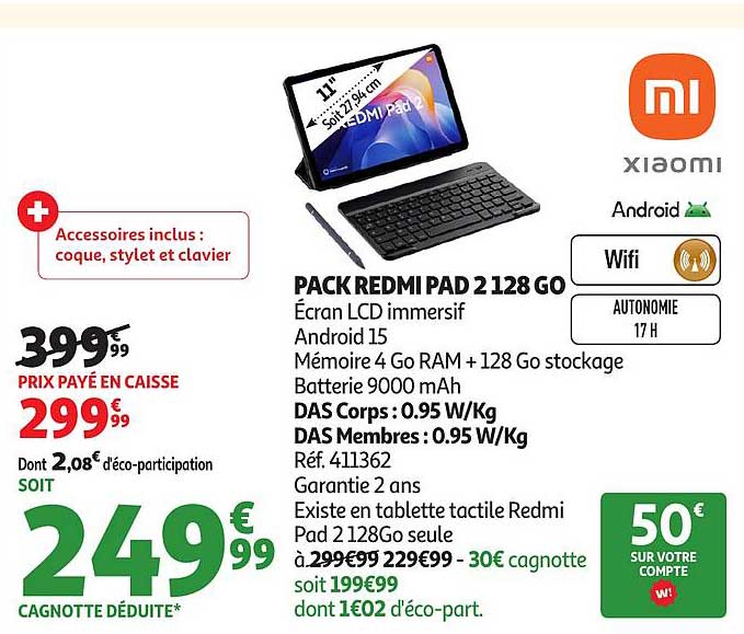 PACK REDMI PAD 2 128 GO