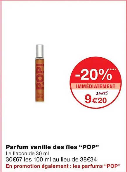 Parfum vanille des îles “POP”