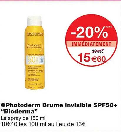 Photoderm Brume invisible SPF50+ “Bioderma”