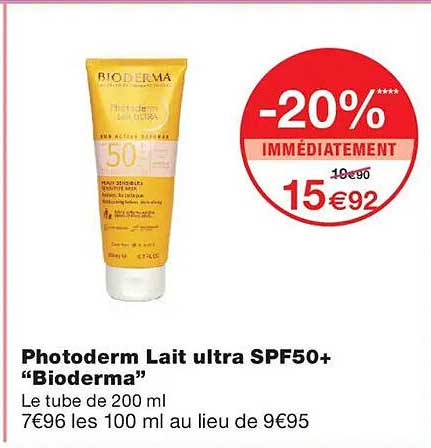 Photoderm Lait ultra SPF50+ “Bioderma”
