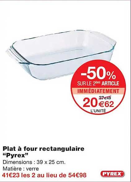Plat à four rectangulaire “Pyrex”