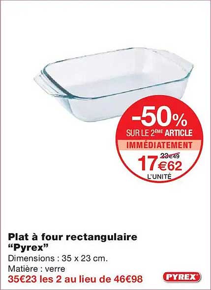 Plat à four rectangulaire “Pyrex”