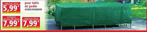 pour table de jardin