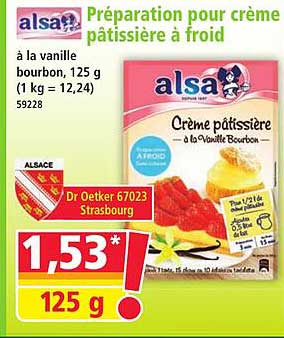Préparation pour crème pâtissière à froid à la vanille bourbon, 125 g (1 kg = 12,24) 59228