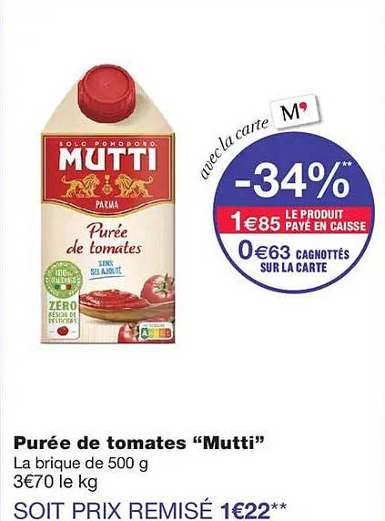 Purée de tomates “Mutti”