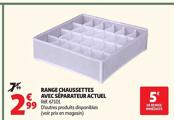 RANGE CHAUSSETTES AVEC SÉPARATEUR ACTUEL