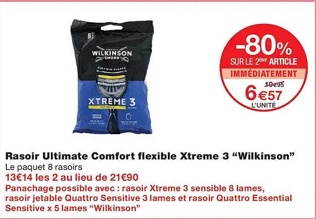 Rasoir Ultimate Comfort flexible Xtreme 3 “Wilkinson”
