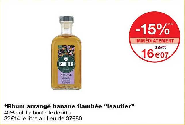 Rhum arrangé banane flambée "Isautier"