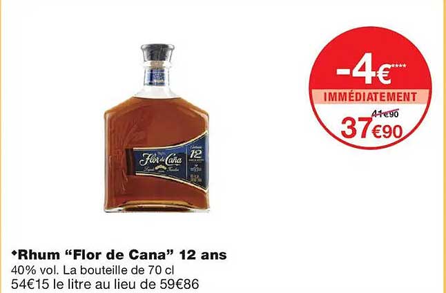 Rhum “Flor de Caña” 12 ans
