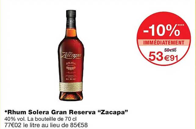 Rhum Solera Gran Reserva “Zacapa”